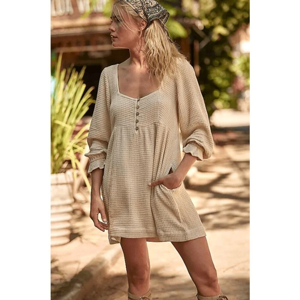 Free People waffle knit dress or coverup size large
